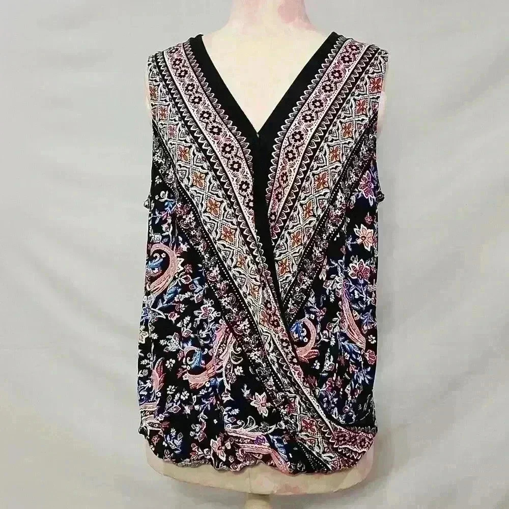 Roz and Ali Floral Paisley Cross Over Tank